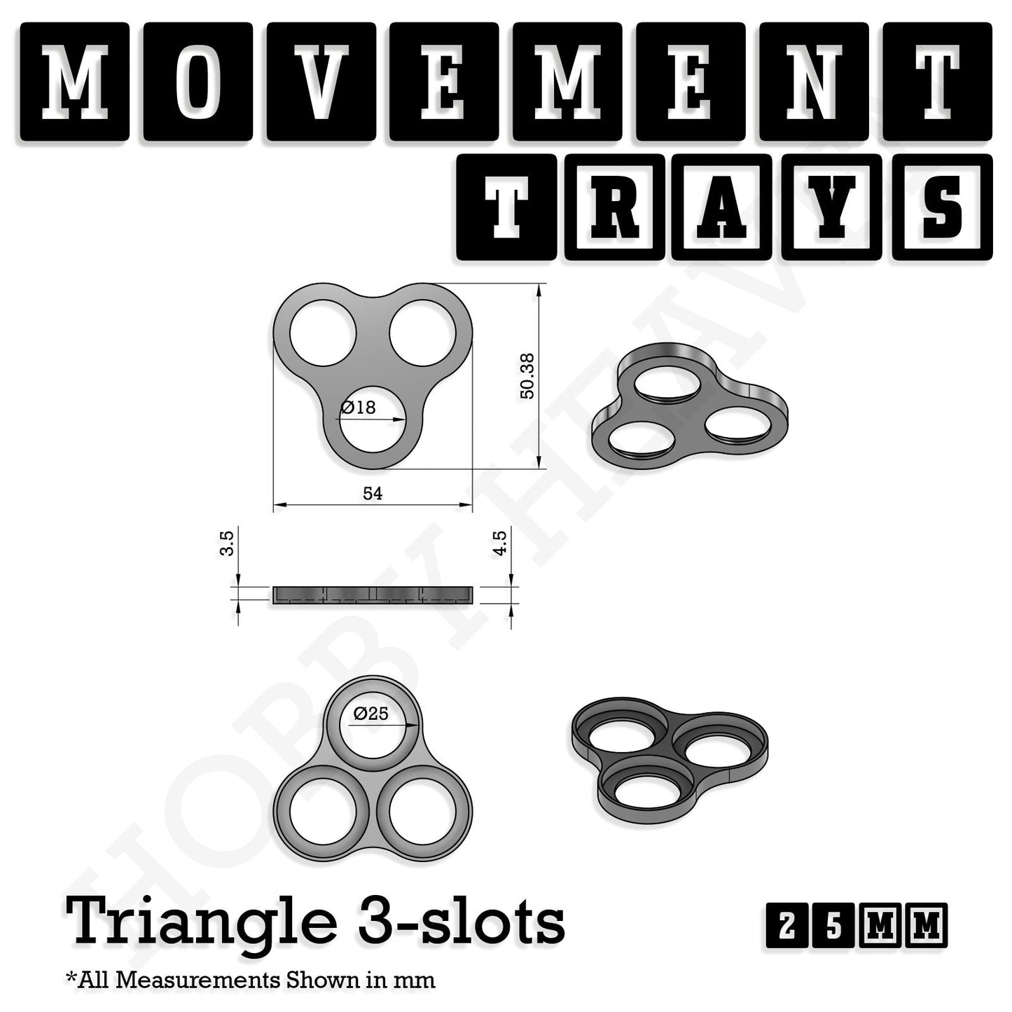 25mm Movement Trays for Tabletop Games | Wargaming | Full Range