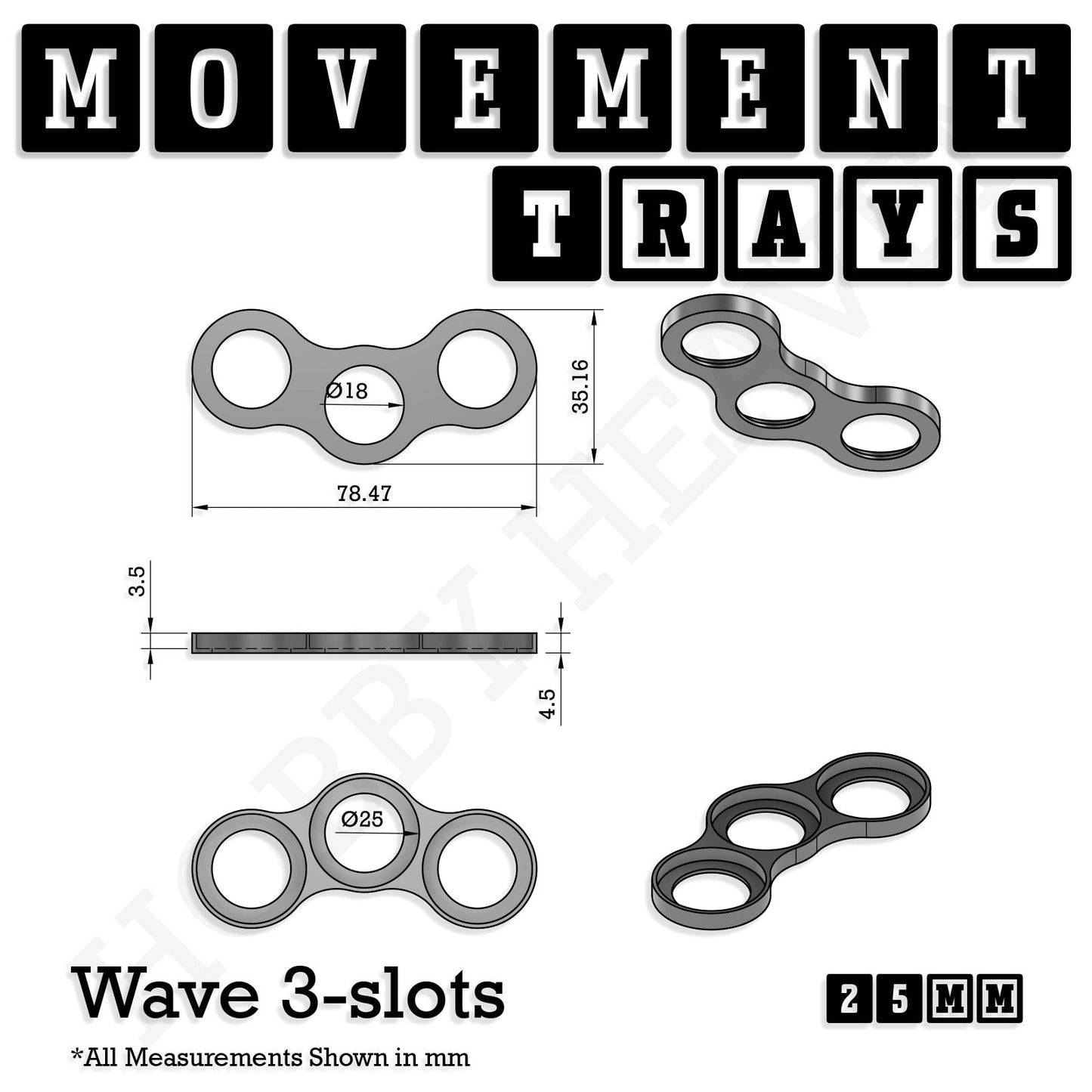 25mm Movement Trays for Tabletop Games | Wargaming | Full Range