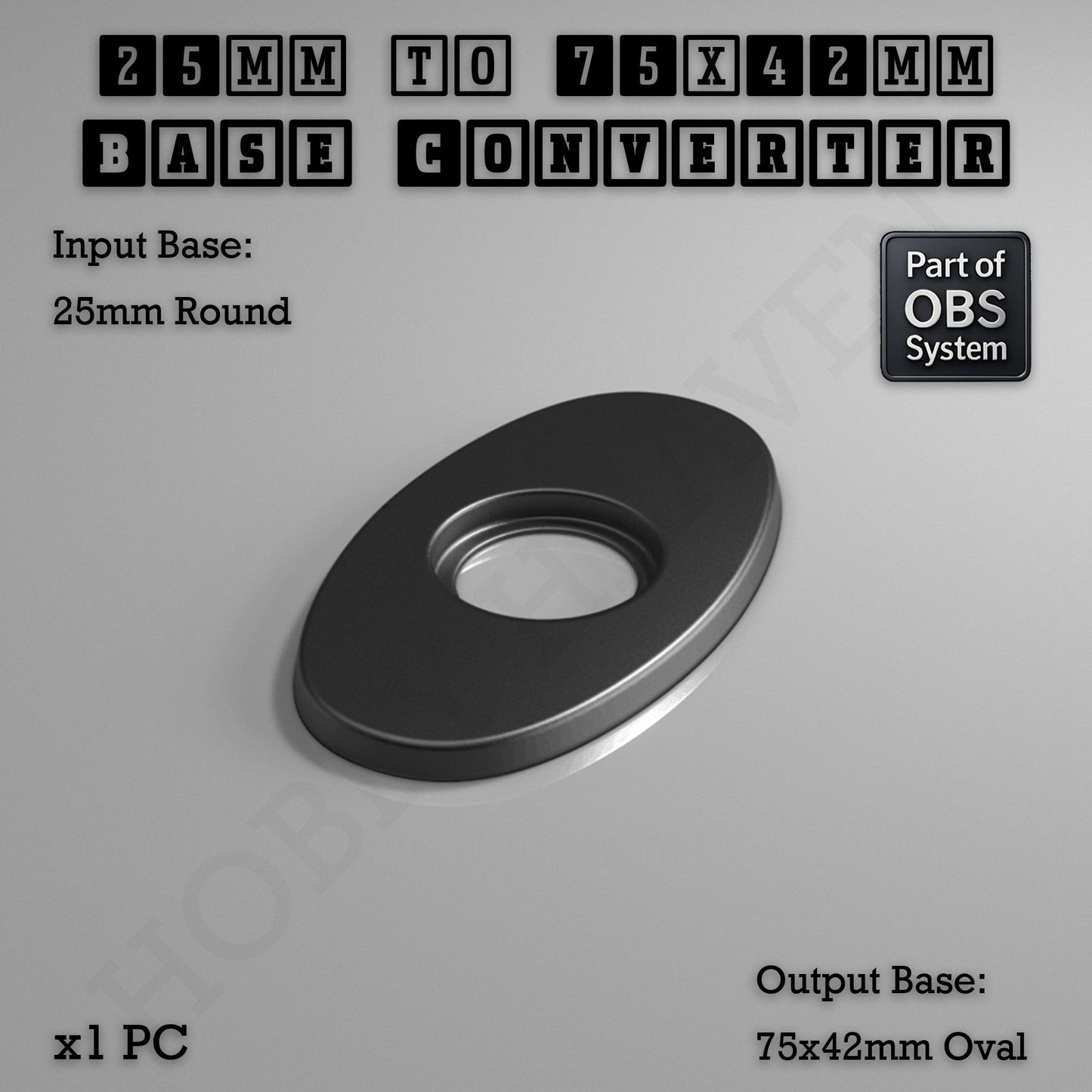 Round To Oval Bases Size Converters 3d Print Full Range
