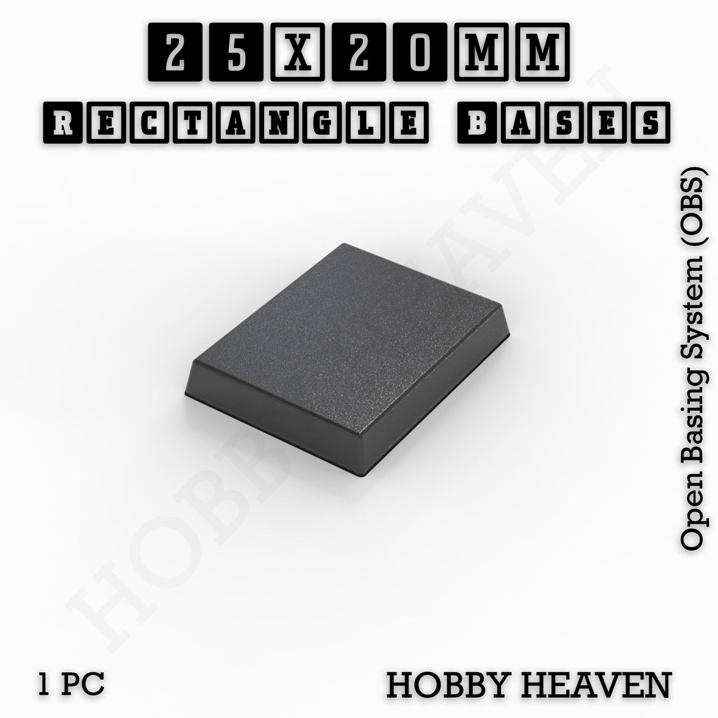 Rectangle Bases Small Sizes - 20x15mm to 75x25mm and up to 60x50mm Wide - 3D Print Tabletop Games