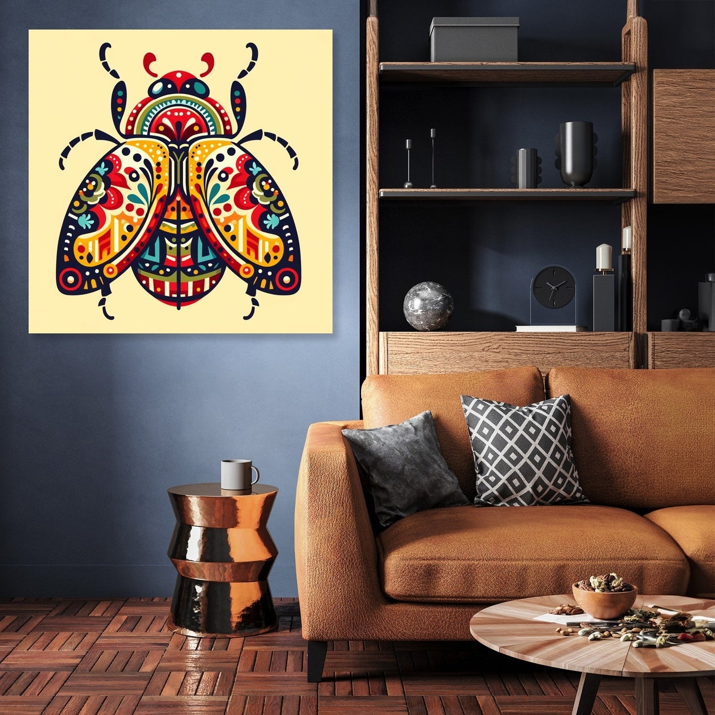 Folk Art Beetle Canvas