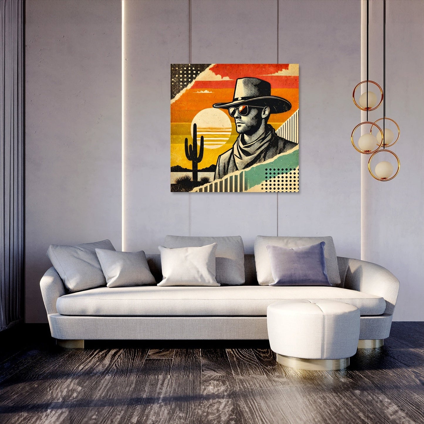 Desert Sunset Cowboy Canvas