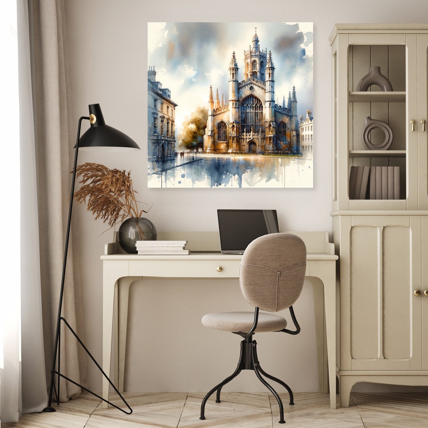 Cambridge St Mary's Watercolor Whisper Canvas