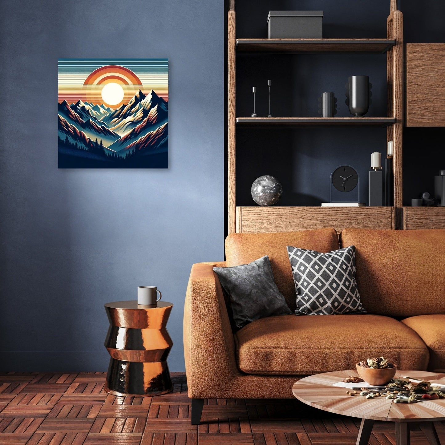 Sunset Majesty: Mountain Panoram Canvas