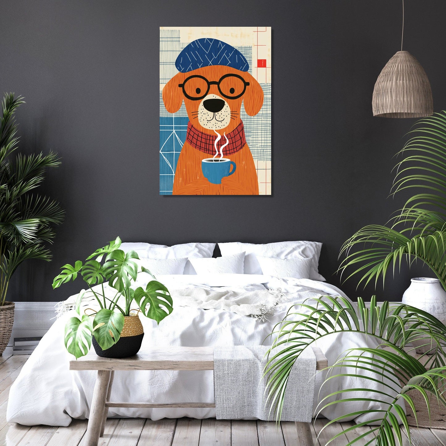 Coffee Break Dog Canvas