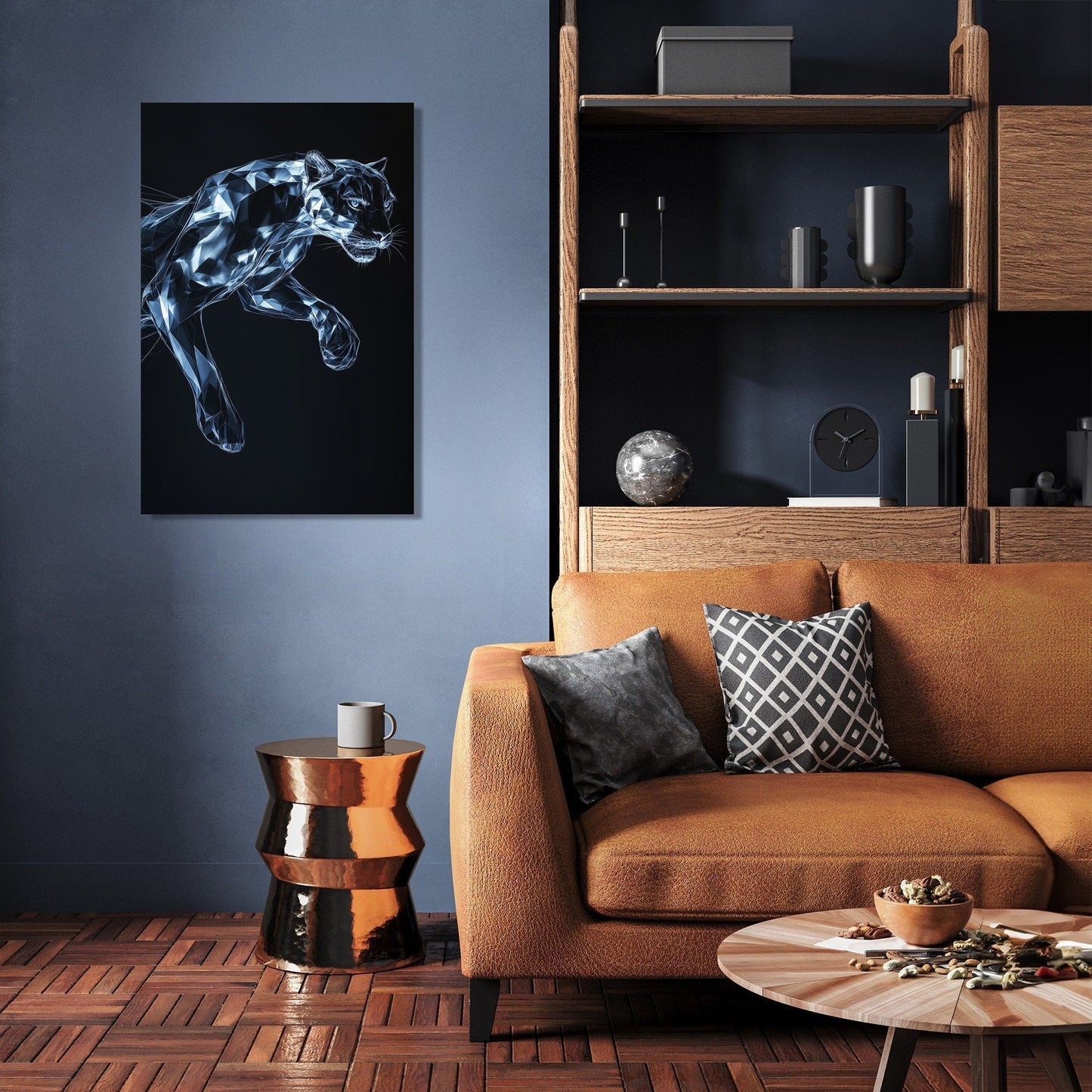 Geometric Panther Motion Canvas