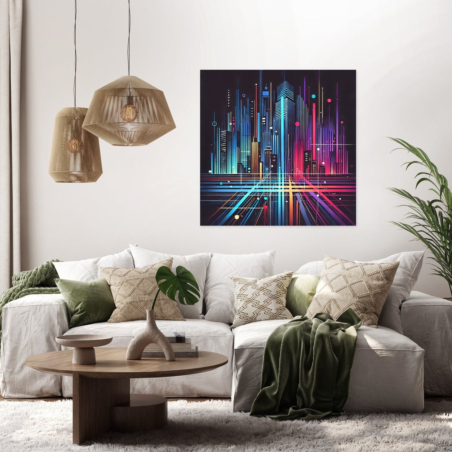 Neon City Pulse Canvas