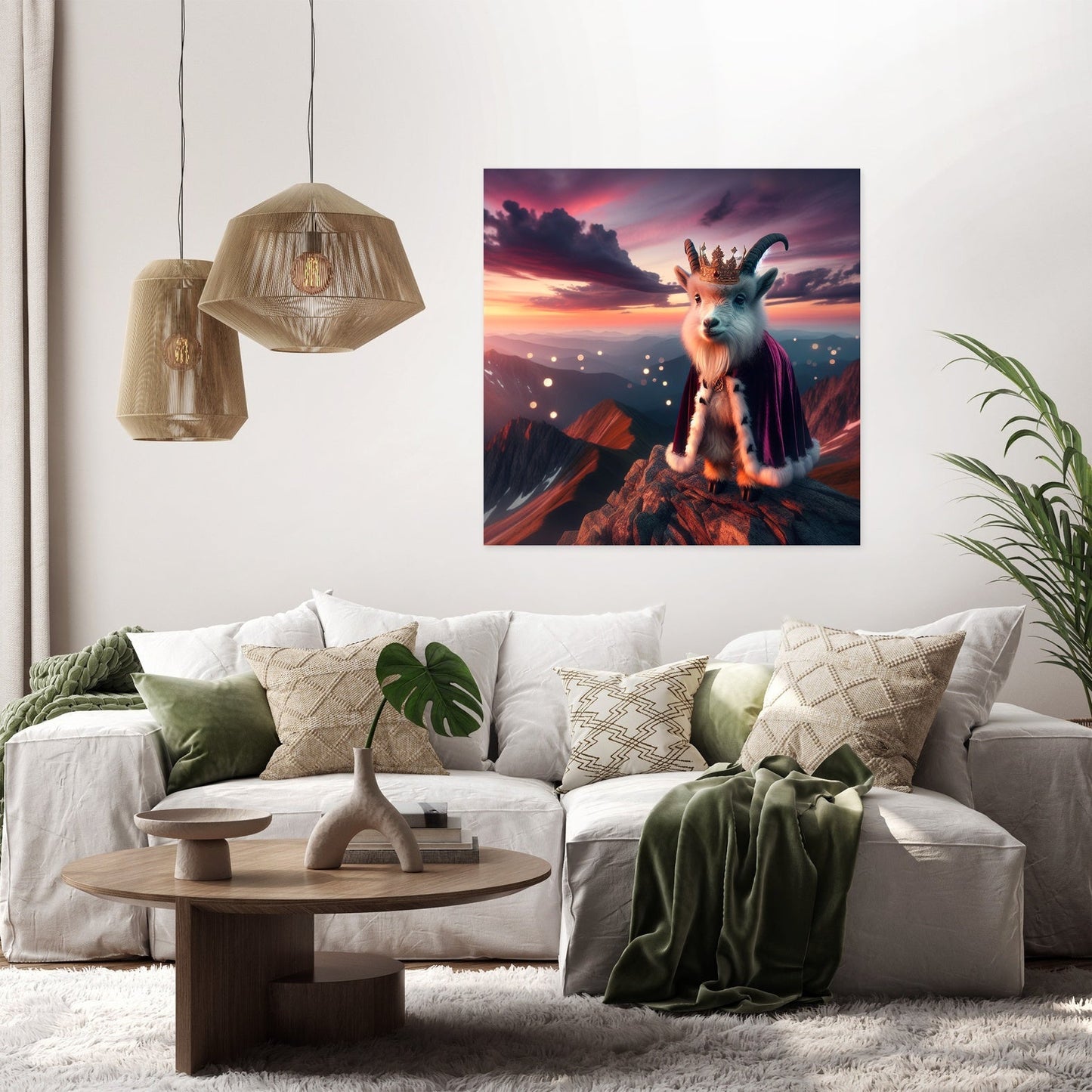 Regal Twilight Goat Majesty Canvas