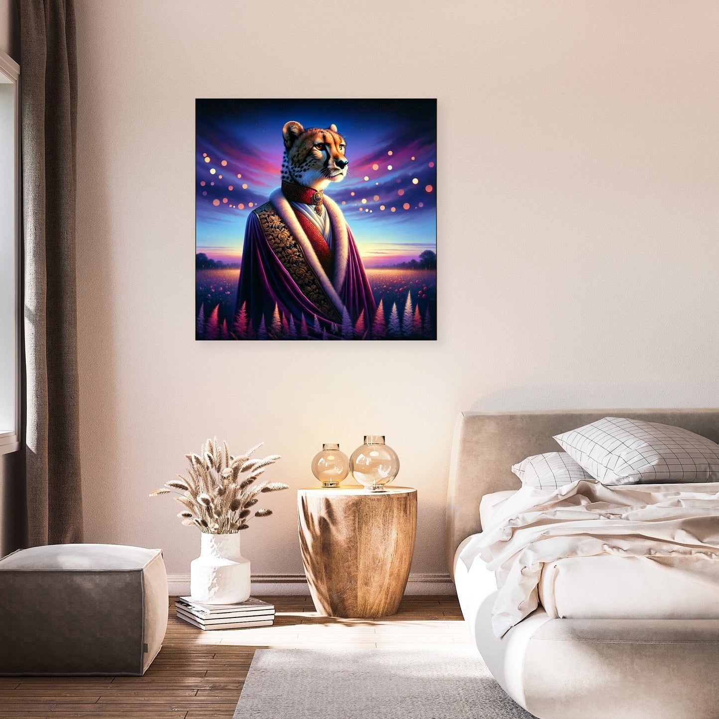 Regal Cheetah Dusk Royalty Canvas