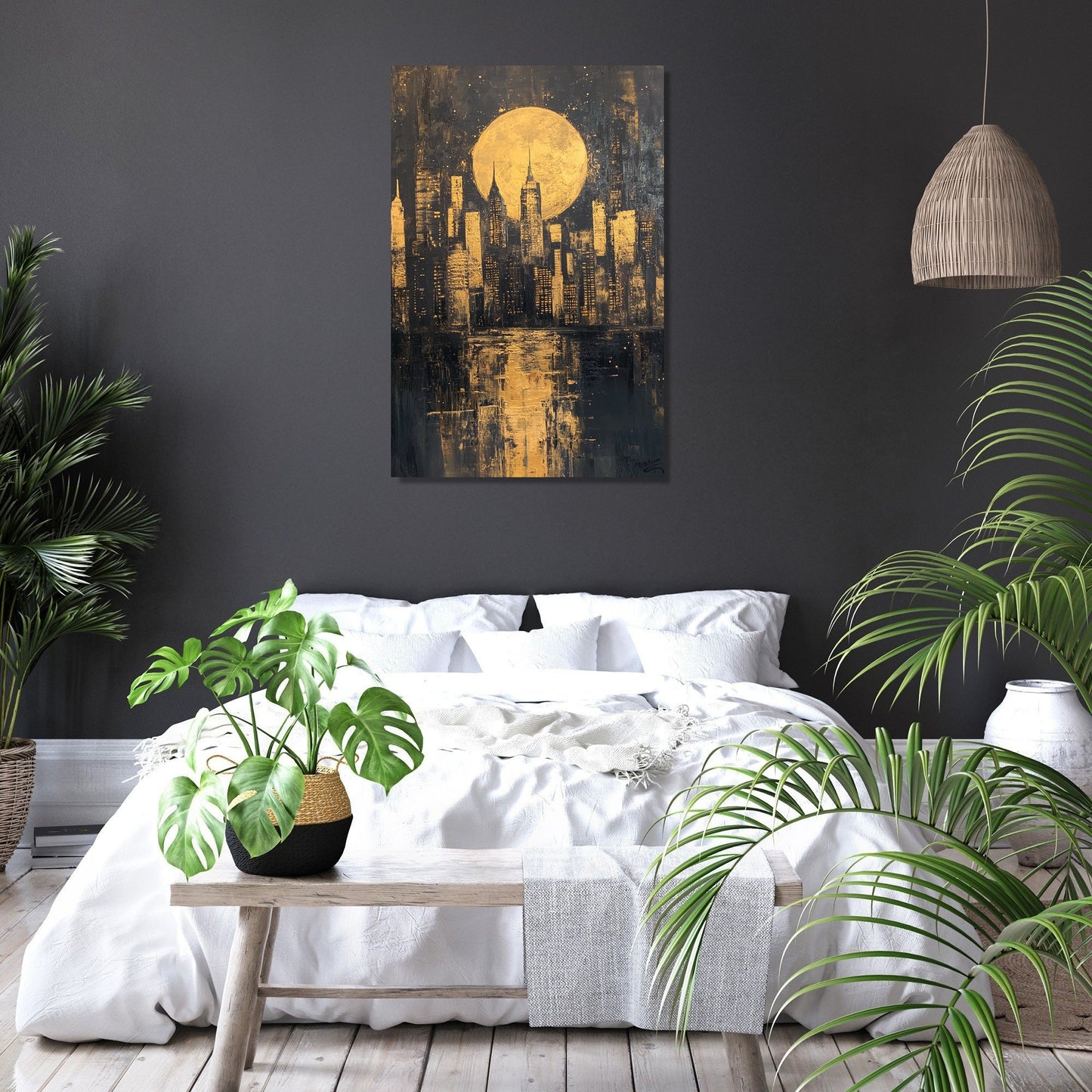 Midnight City Glow Canvas