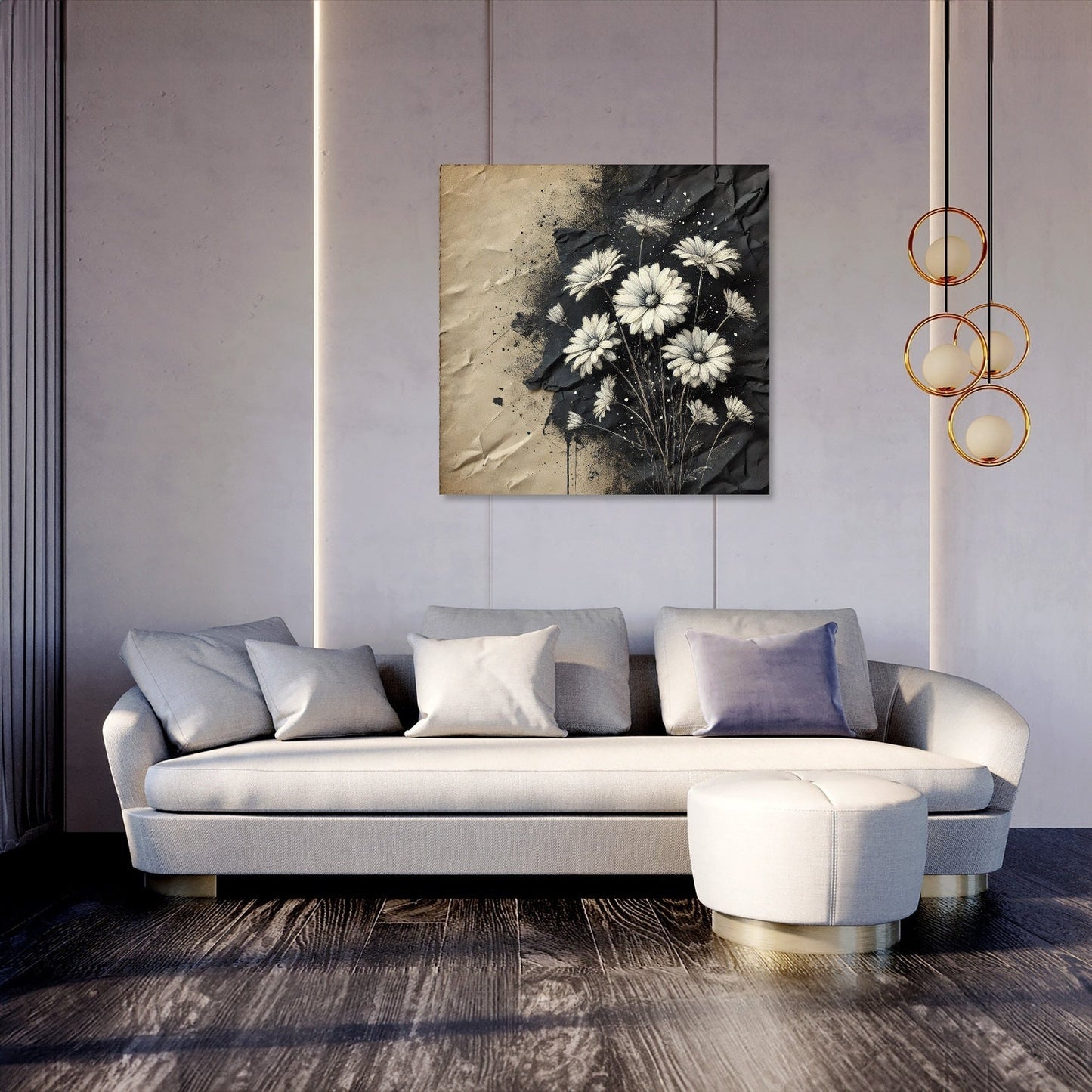 Inked Daisy Canvas