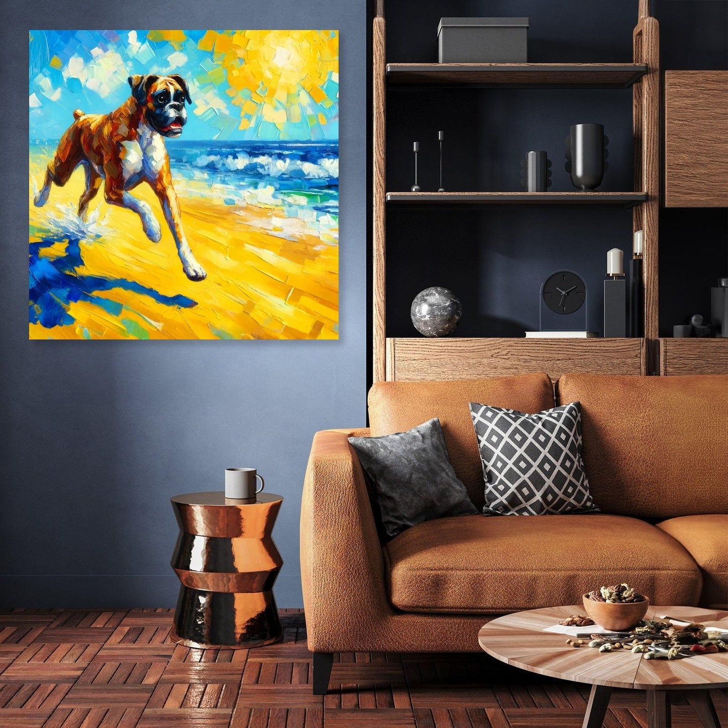 Boxer at the Beach Summer Vibes Canvas