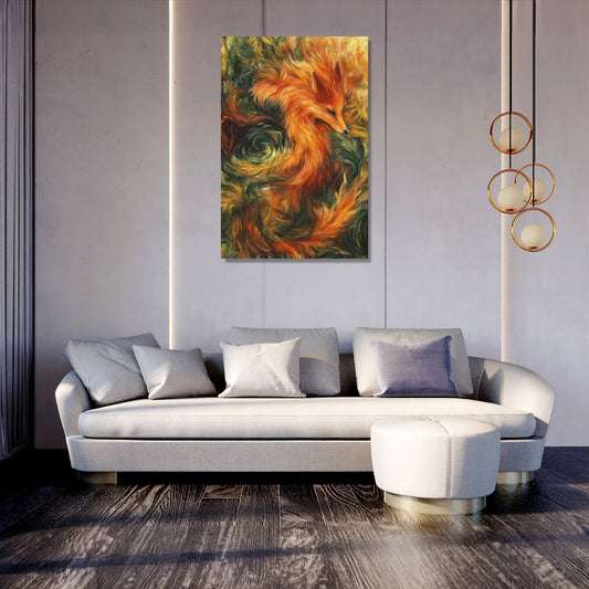 Fox in the Brush Canvas