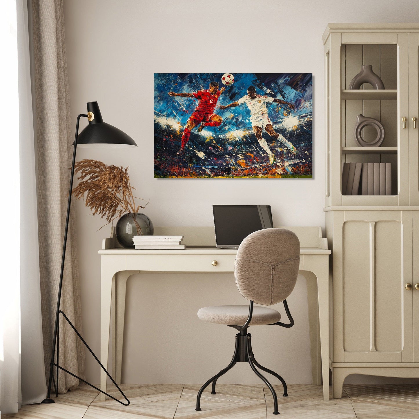 Football Aerial Duel Canvas