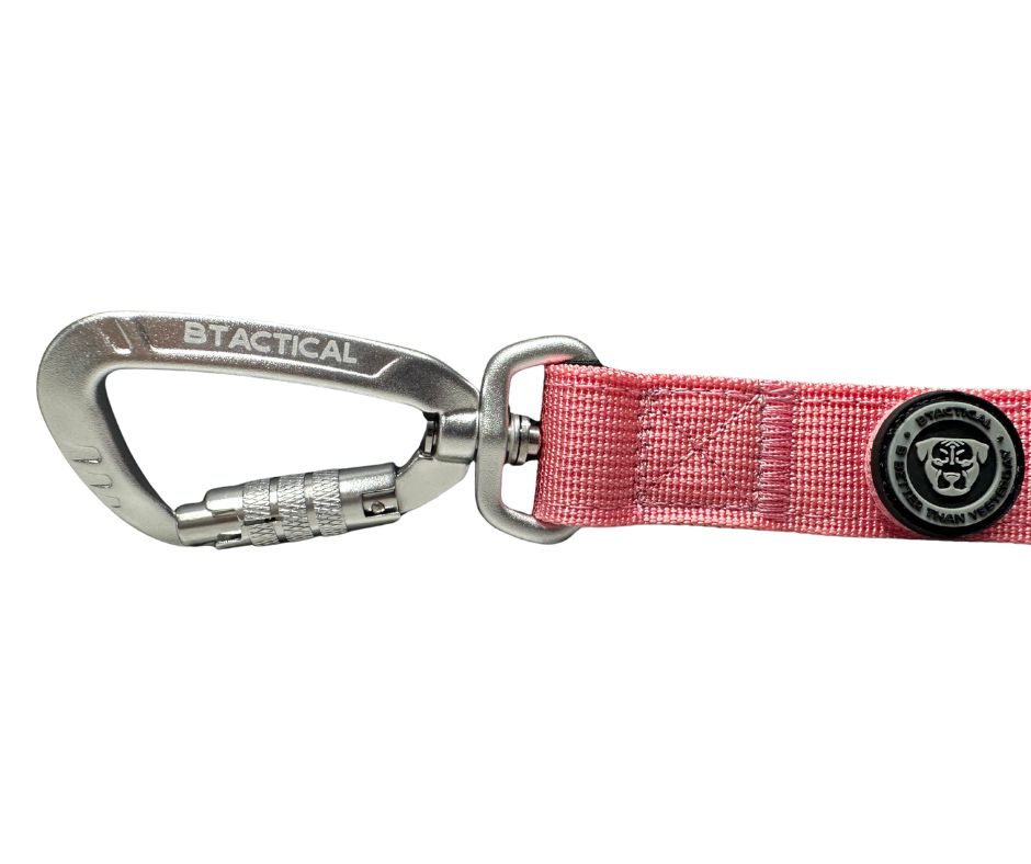 Nylon BTactical™ Carabiner Clip Lead | Pretty Pink