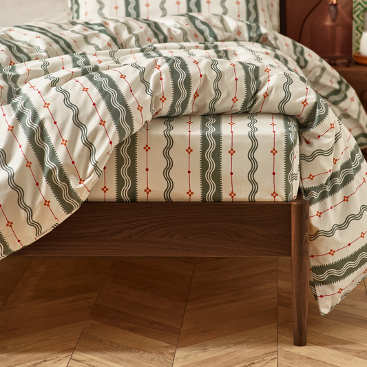 Etta Organic Cotton Fitted Sheet – Olive