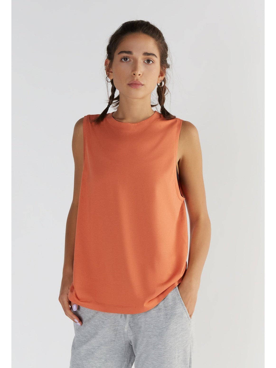 Tencel High-Neck Active Vest Top: Womens