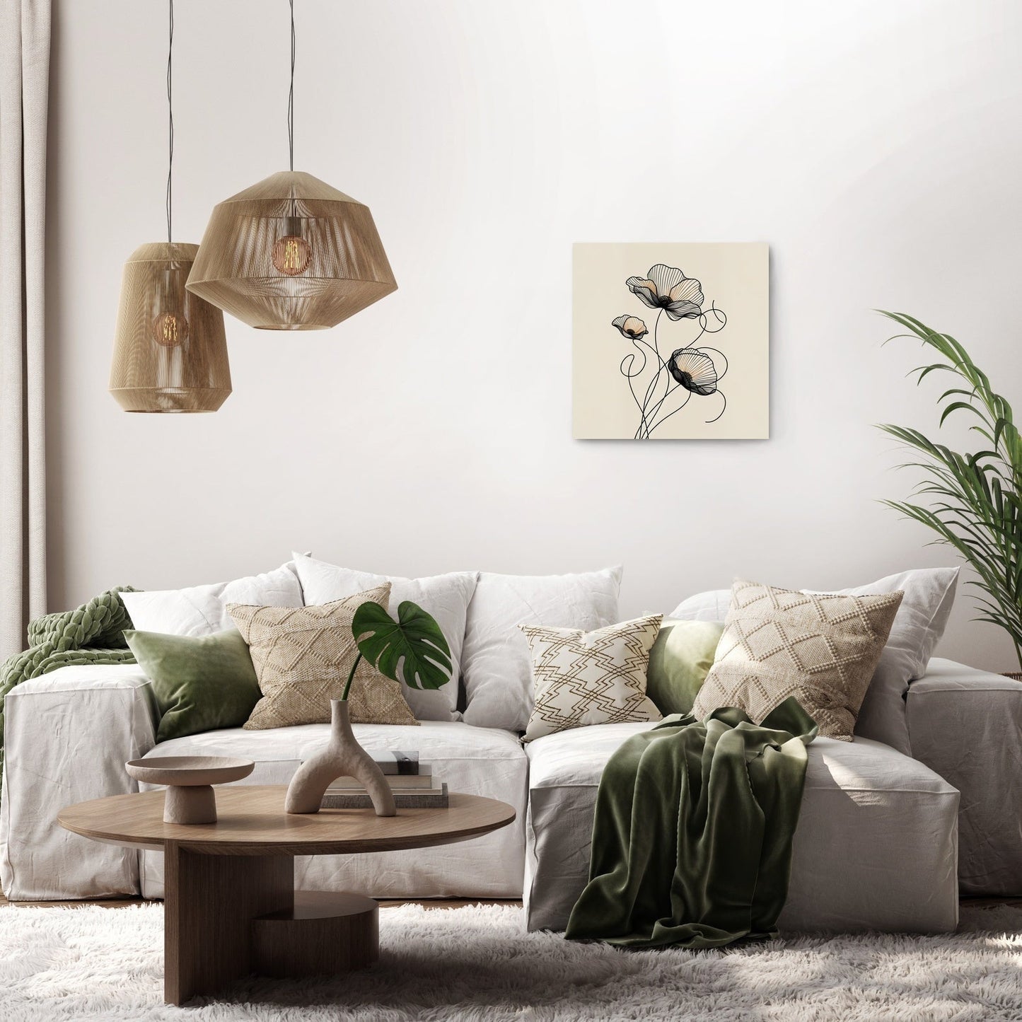Golden Noir Poppies Canvas