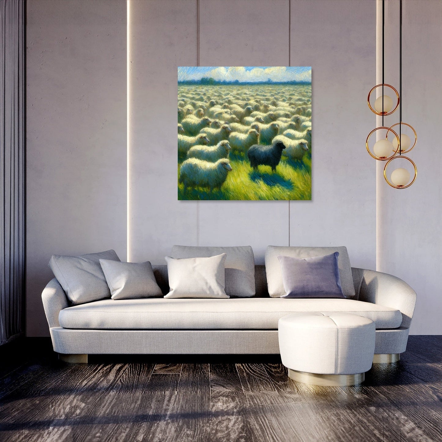 Singular Contrast Sheep Canvas