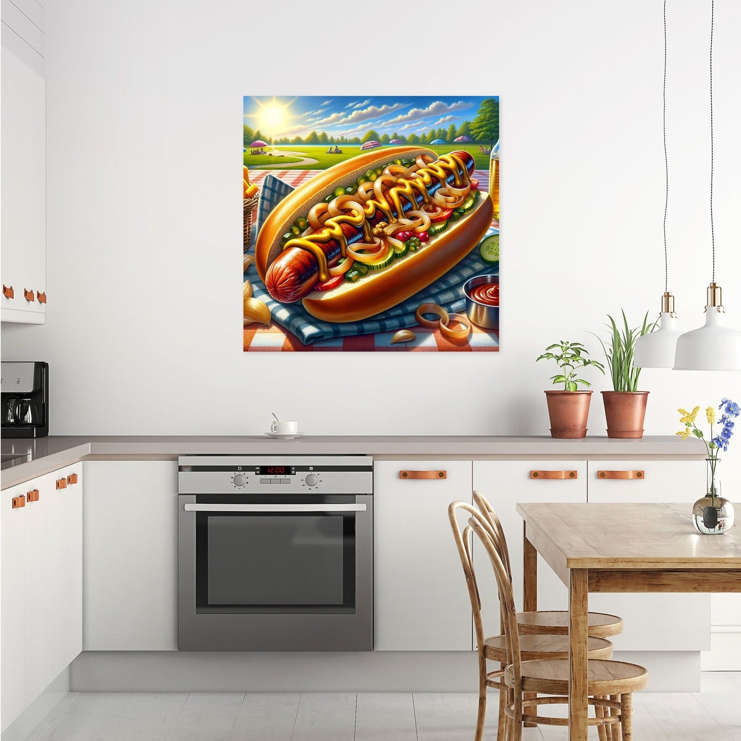 Summer Picnic Hot Dog Canvas