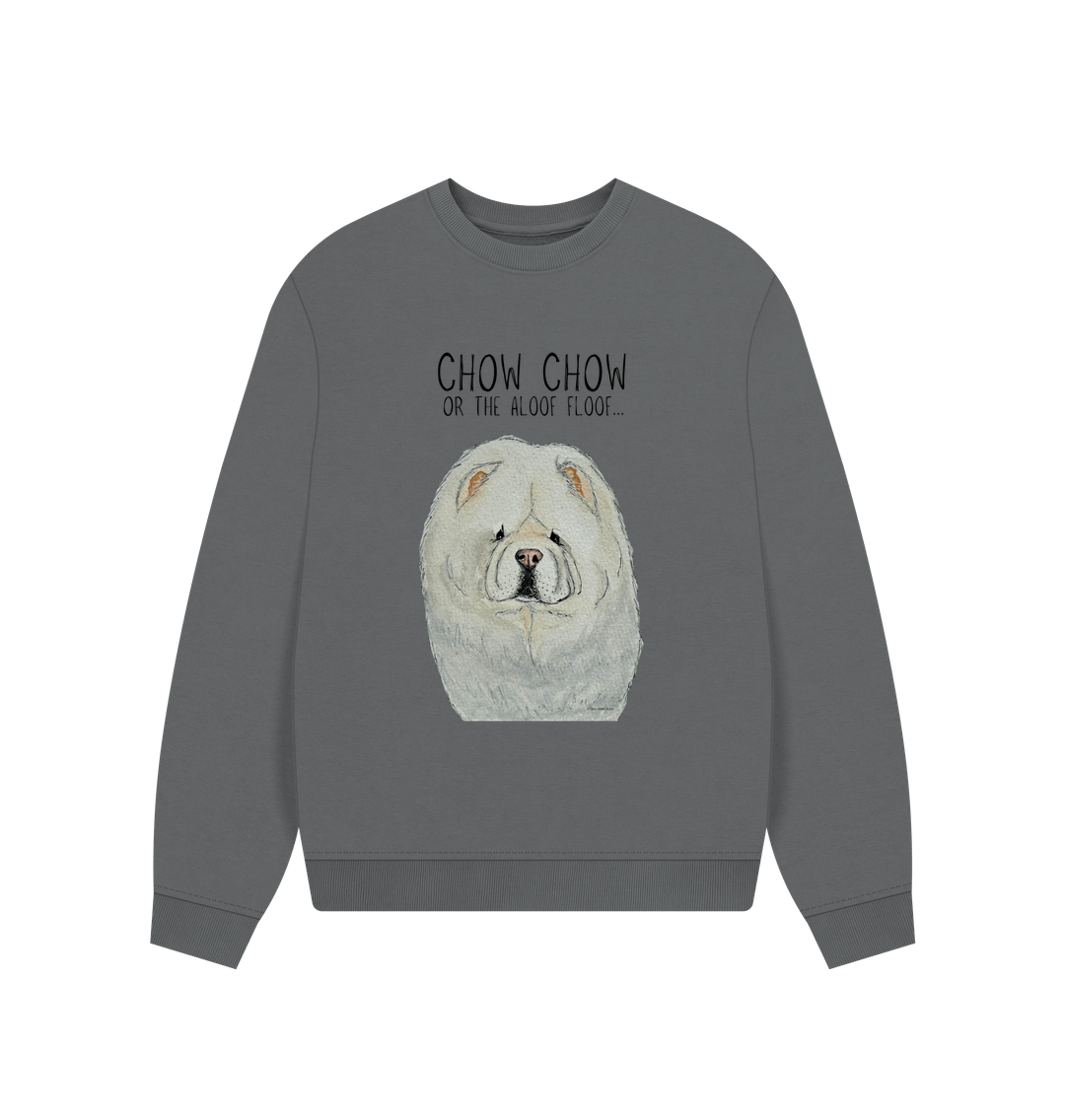 Snuggle Up in Style with the Cream Chow Chow Women's Oversized Sweatshirt – Aloof Floof Approved!