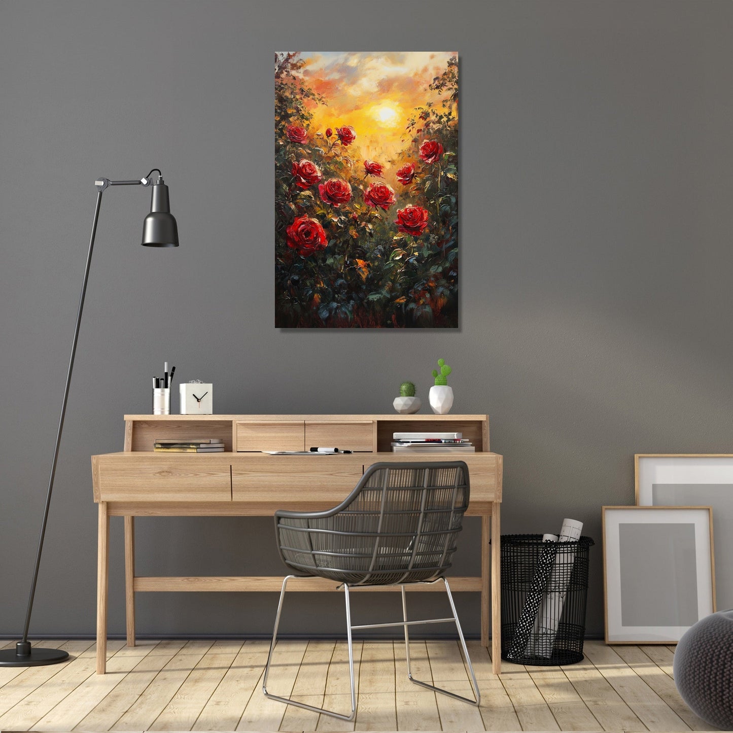 Sunset Rose Garden Canvas