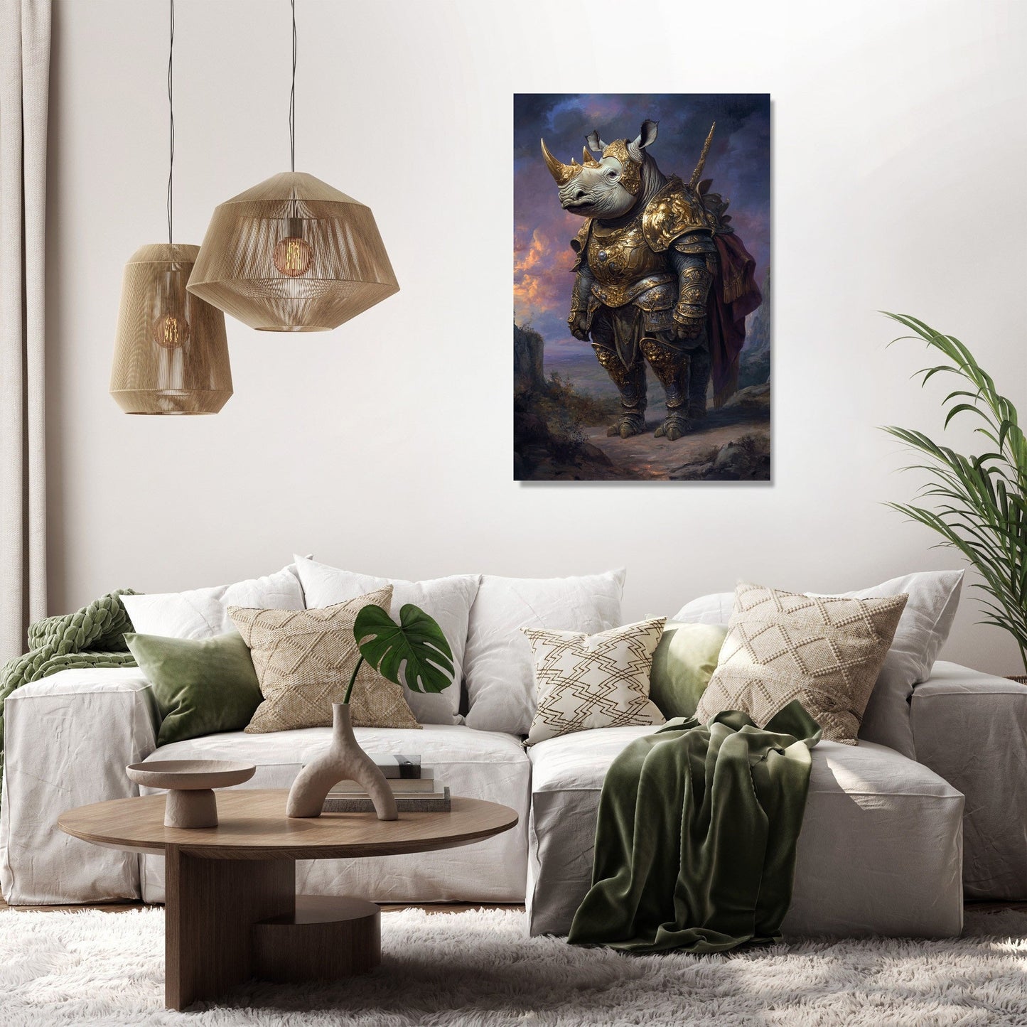 Twilight Majesty Rhino Canvas
