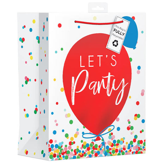 Large Gift Bag with Party Balloon Design (W265 x H330 x D140 mm)