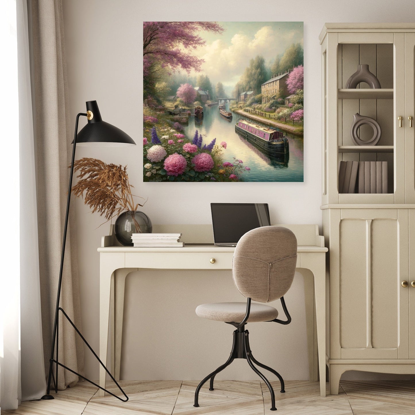 Springtime Canal Charm Canvas