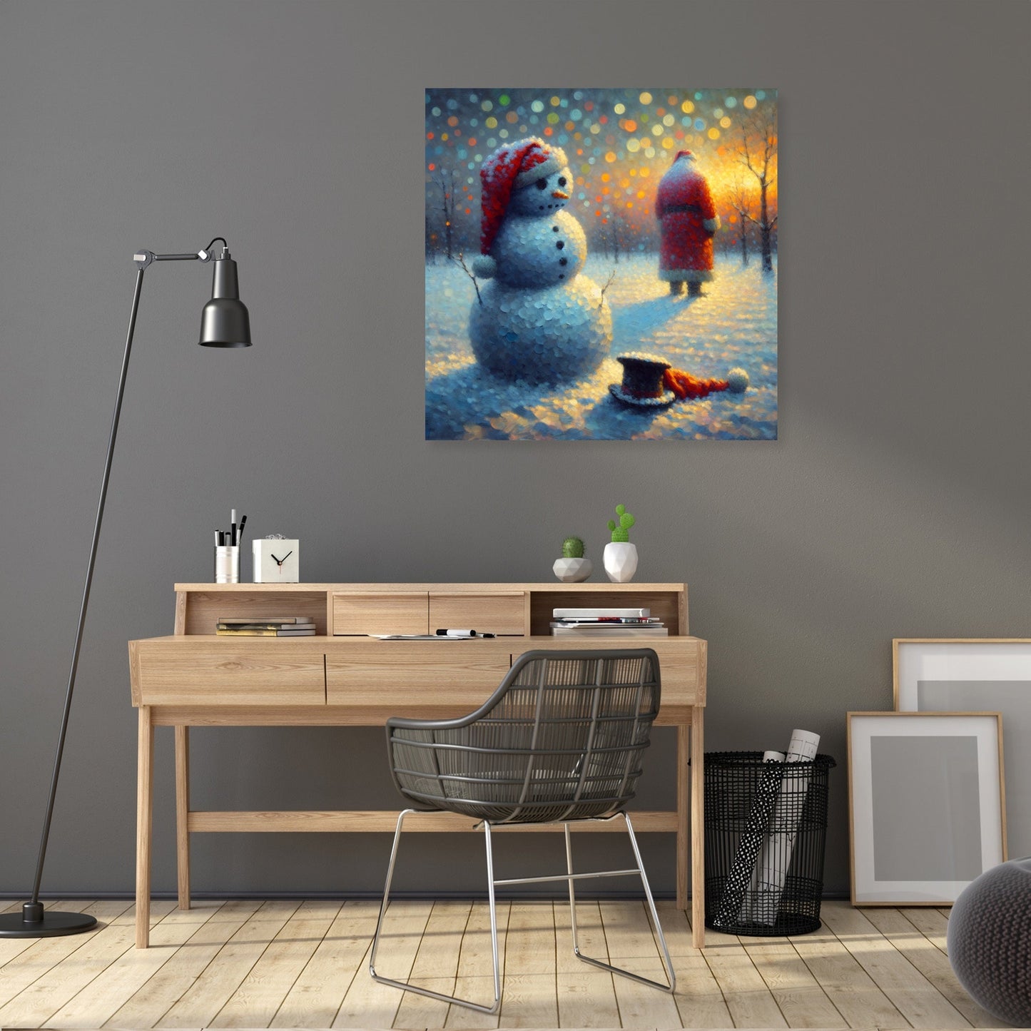 Snowman's Twilight Solitude Canvas