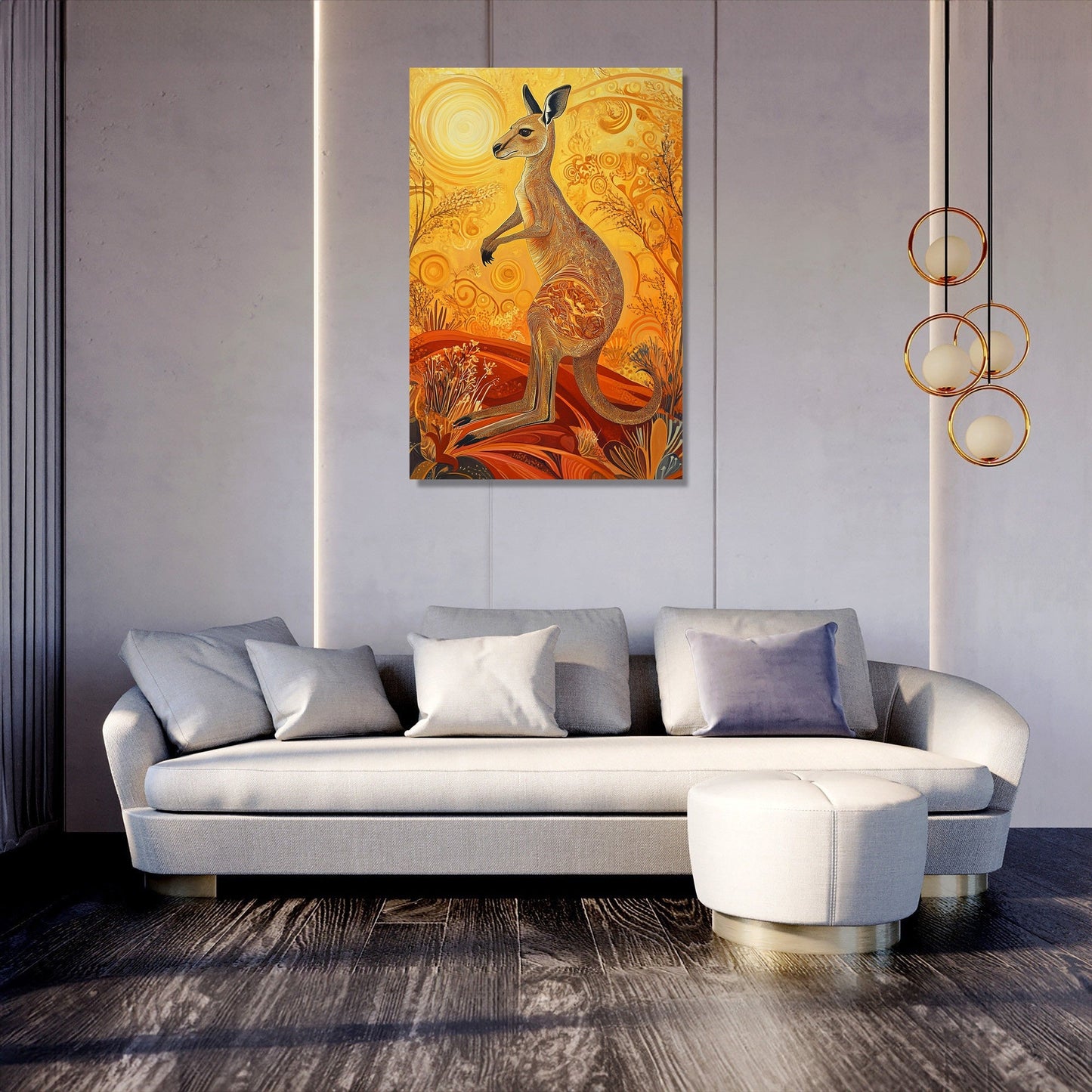 Hopping Kangaroo Canvas