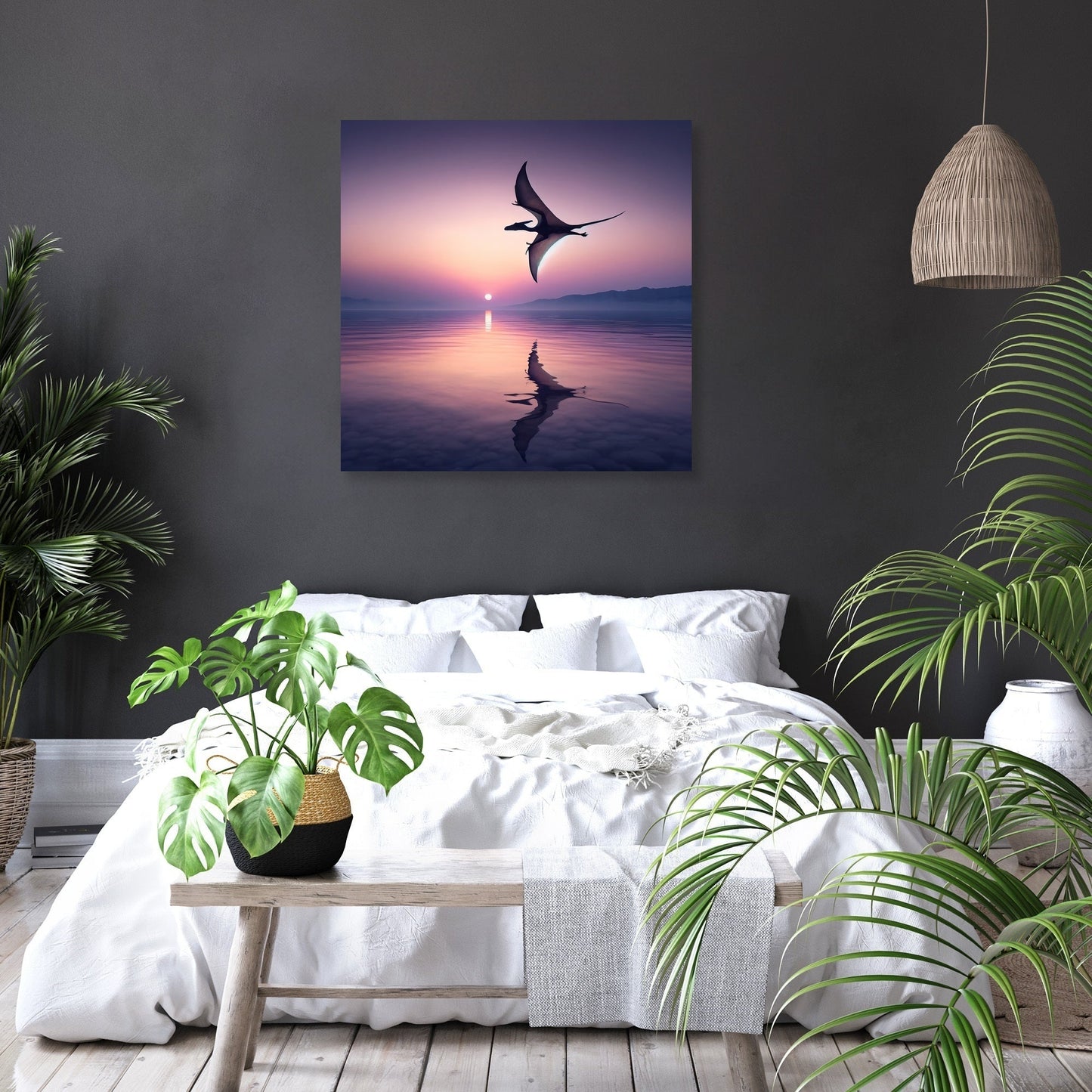 Twilight Glide Pterodactyl Canvas
