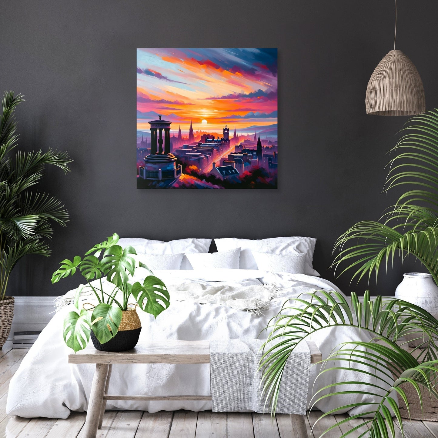 Edinburgh Calton Hill Sunset Canvas