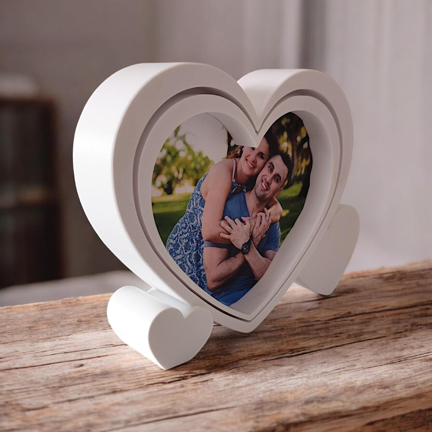 3D Printed Heart Photo Frame – Freestanding Valentine's Gift with Template
