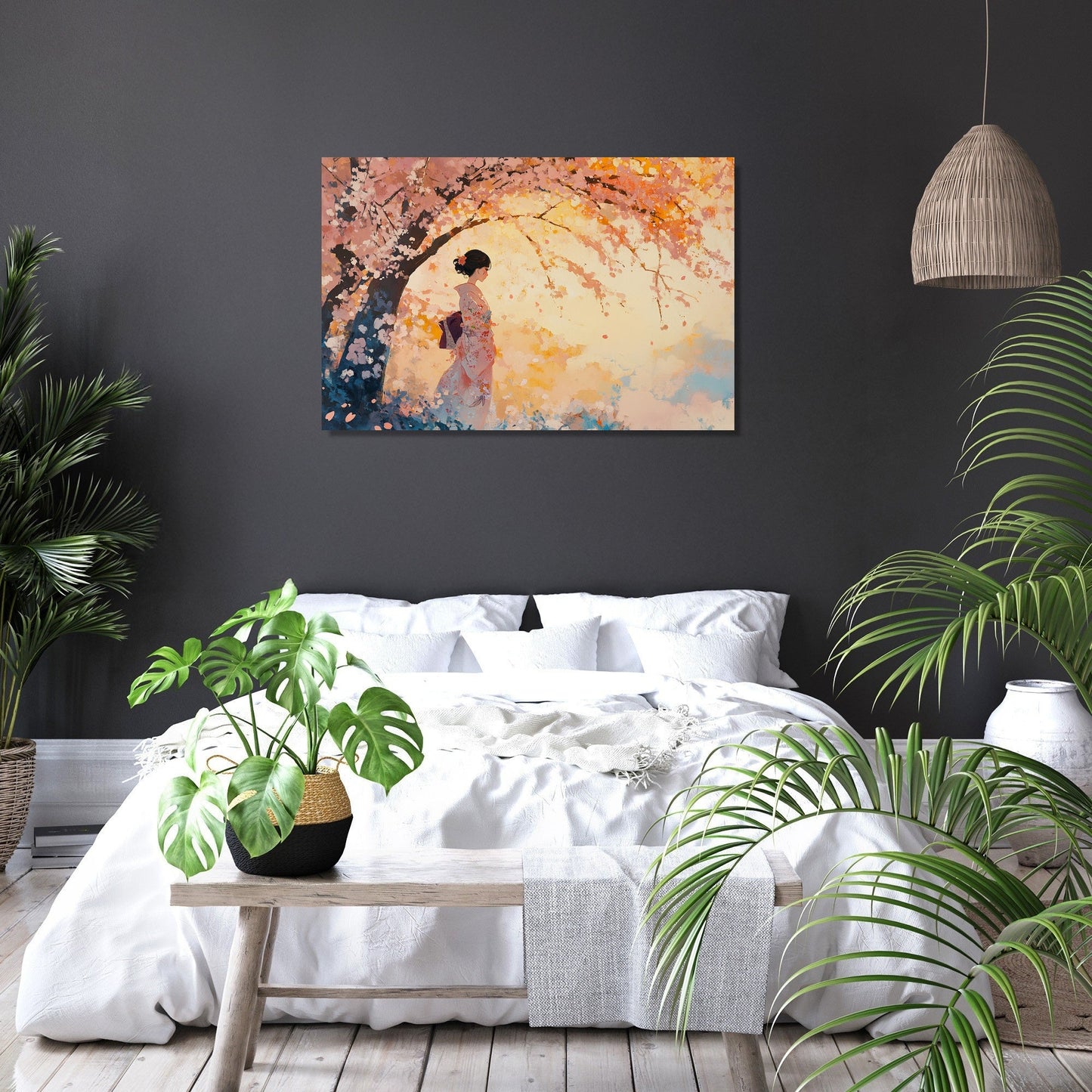 Sakura Sunset Stroll Canvas