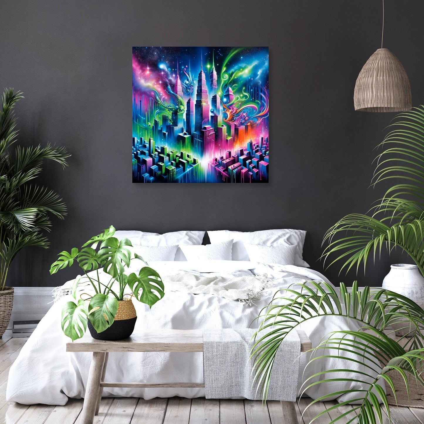 Neon Dreamscape Canvas