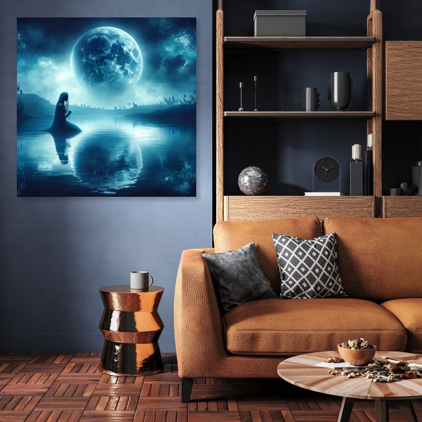 Moonlit Siren of the Nile Canvas