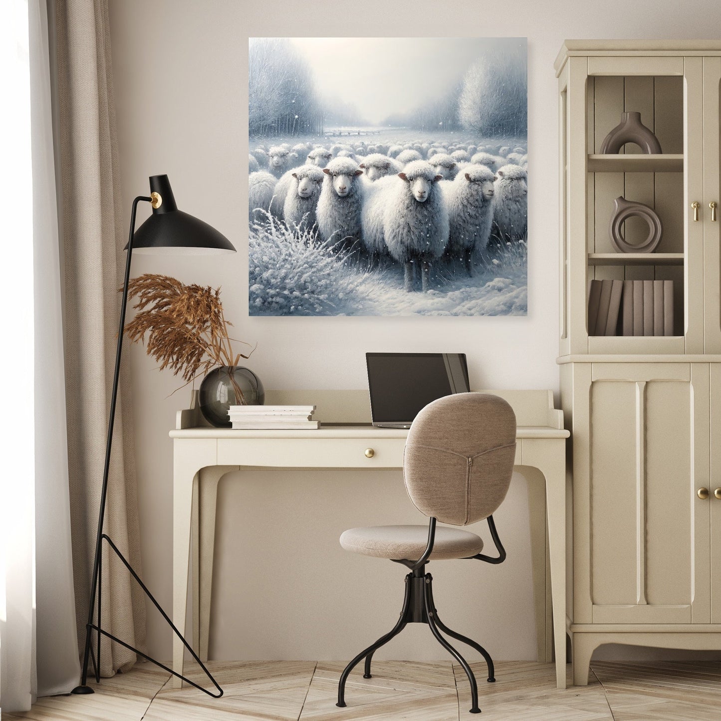 Winter's Embrace Sheep Canvas