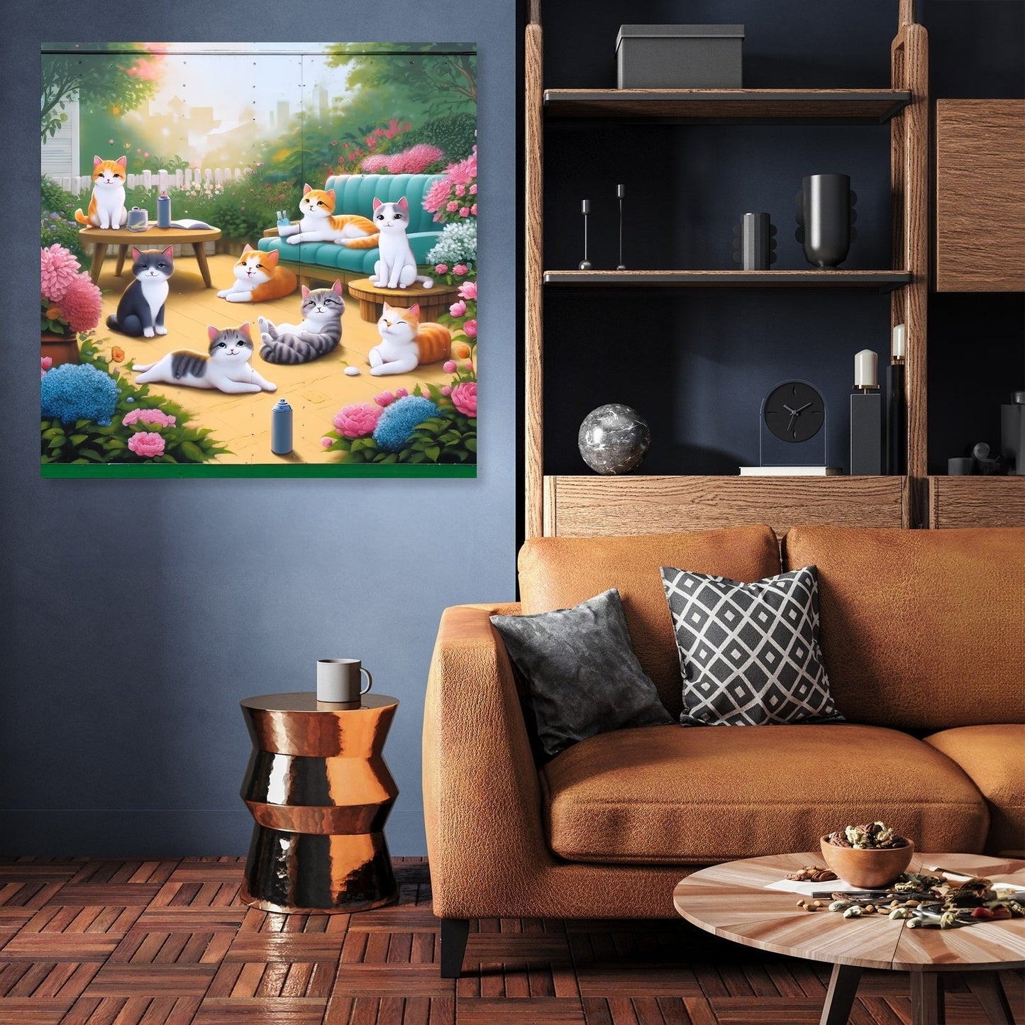 Playful Garden Cats Canvas