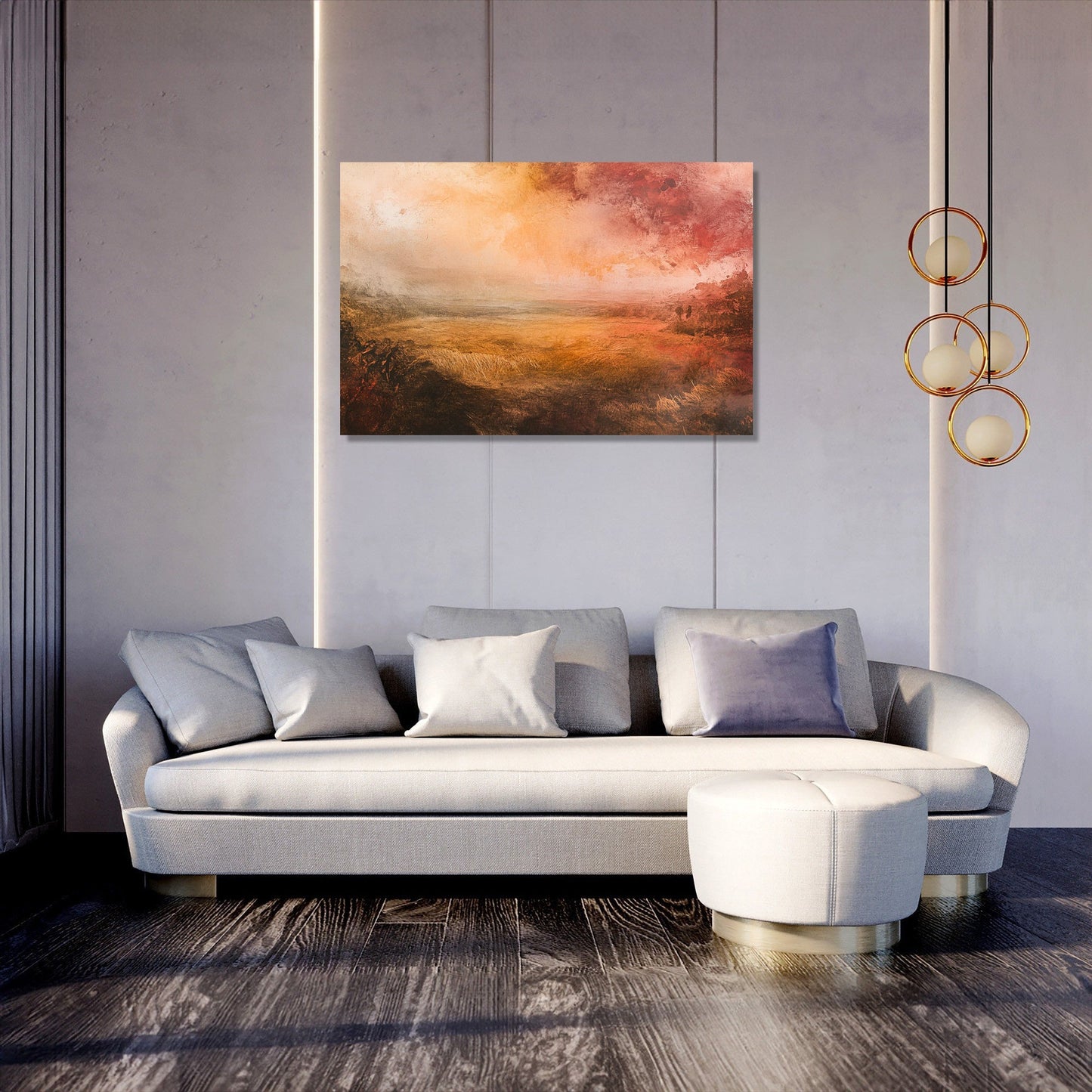 Harvest Field Sunset Canvas