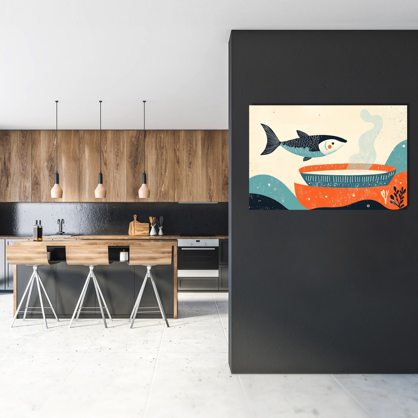 Floating Fish Soup Canvas