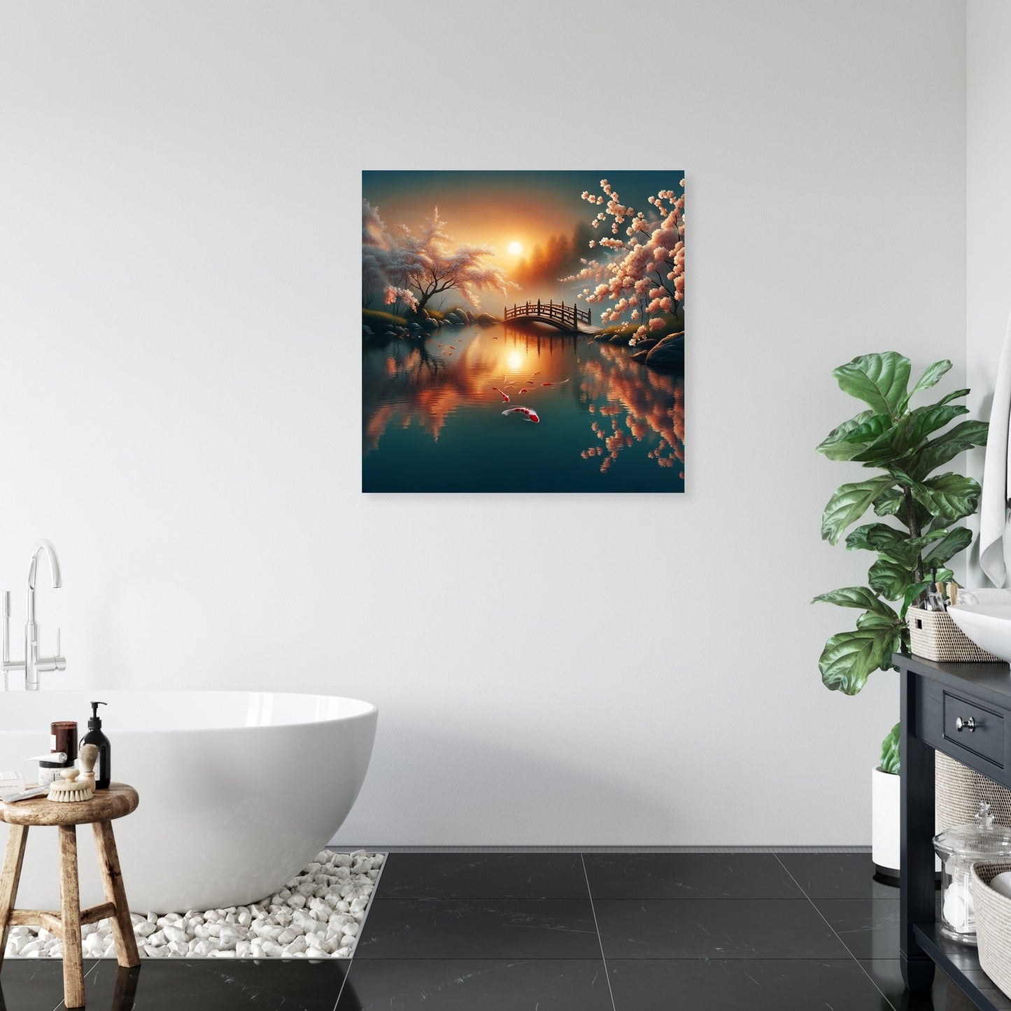 Dawn Koi Pond Serenity Canvas