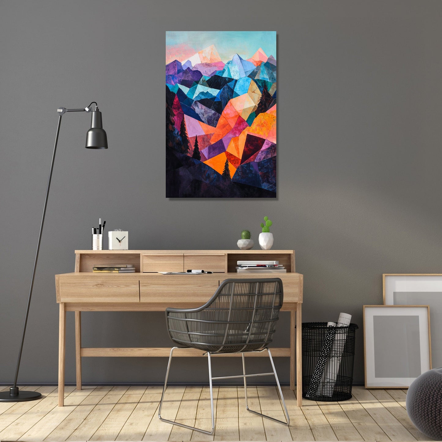 Geometric Mountain Canvas