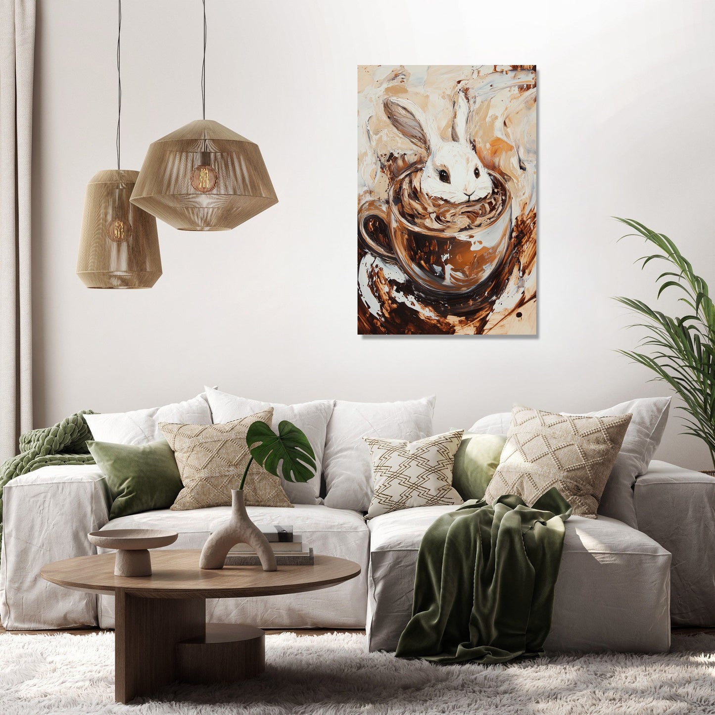 Bunny in Cocoa Canvas