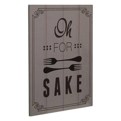 Oh for Fork Sake Wall Plaque | Pun and Games