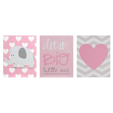 Ellie Kids Set of 3 Dream Big Wall Art