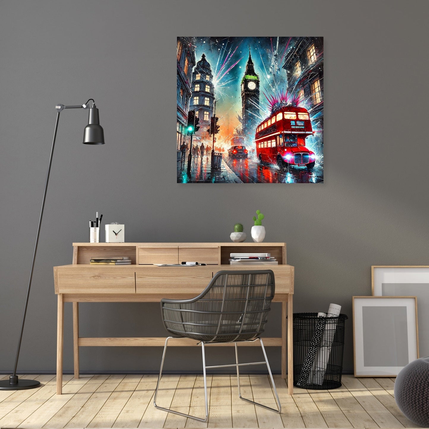 Neon Chaos London Canvas