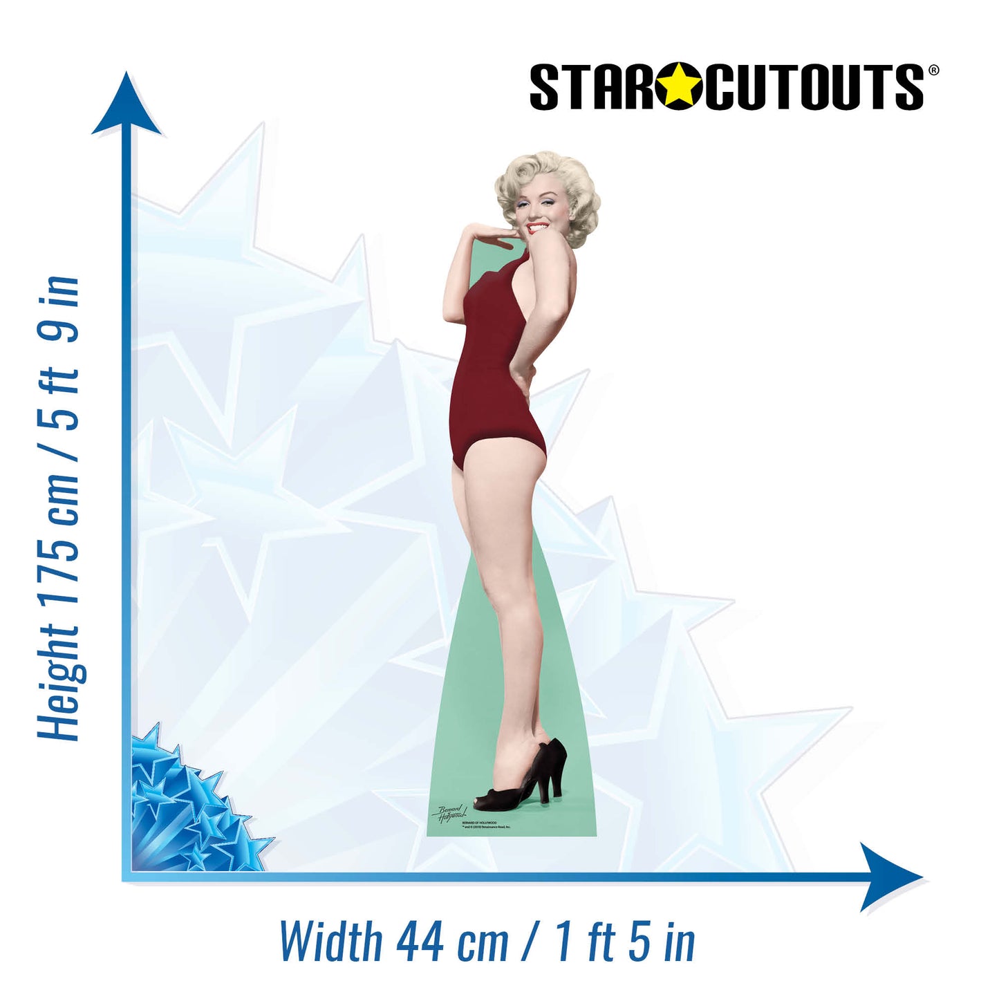 Marilyn Monroe Red Swim Suit Cardboard Cut Out Height 175cm