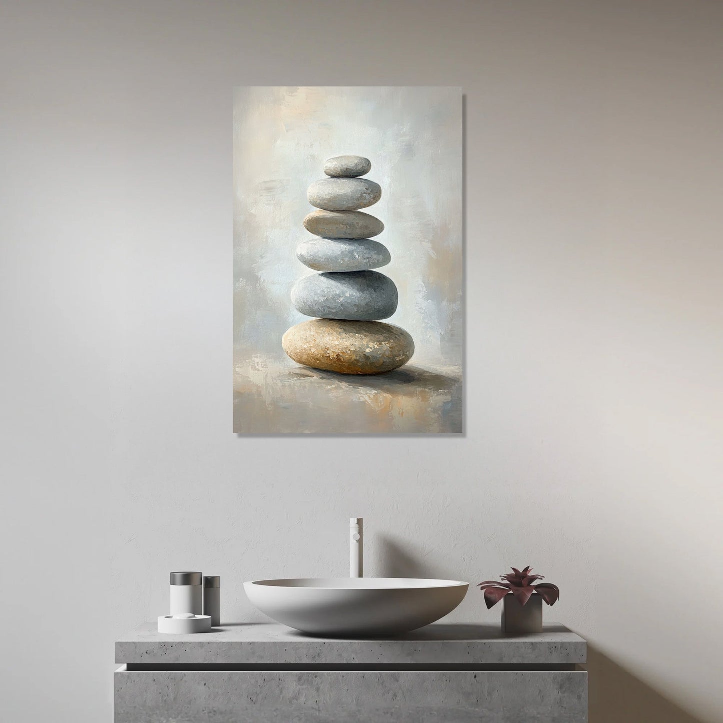 Pebble Balancing Act Canvas