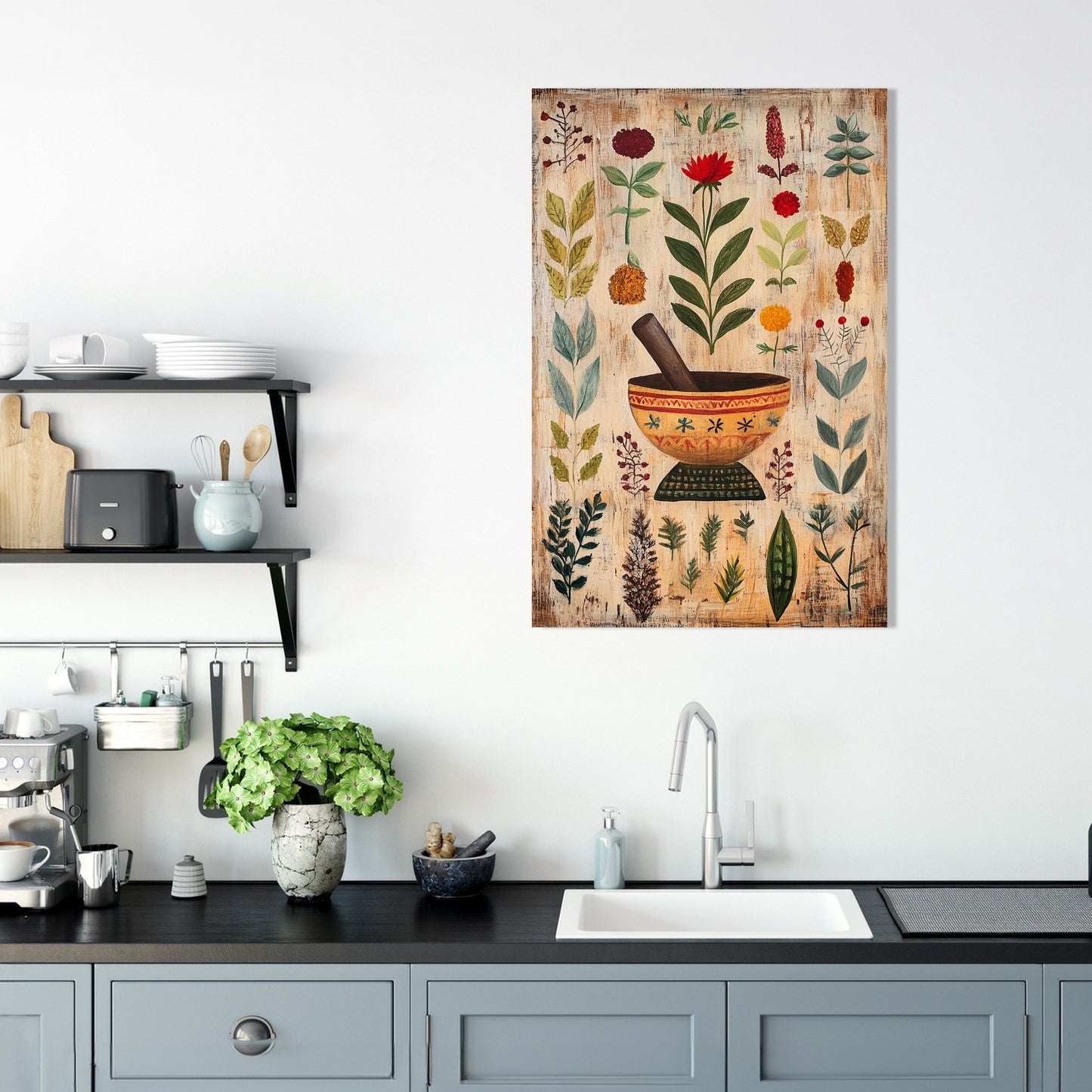 Folk Herbal Canvas